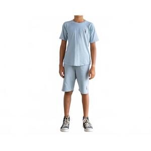 NEW TINY WHALES raw power stonewashed shorts in mineral stone blue